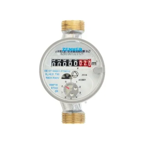 Einstrahl Wohnungswasserzähler für Kaltwasser QN 1,5/ R 1/2"/ 110 mm