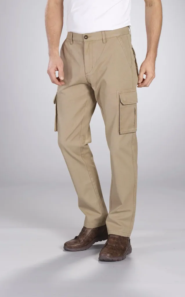 Cargohose mit 2 aufgesetzten Beintaschen, Farbe beige, Gr.48