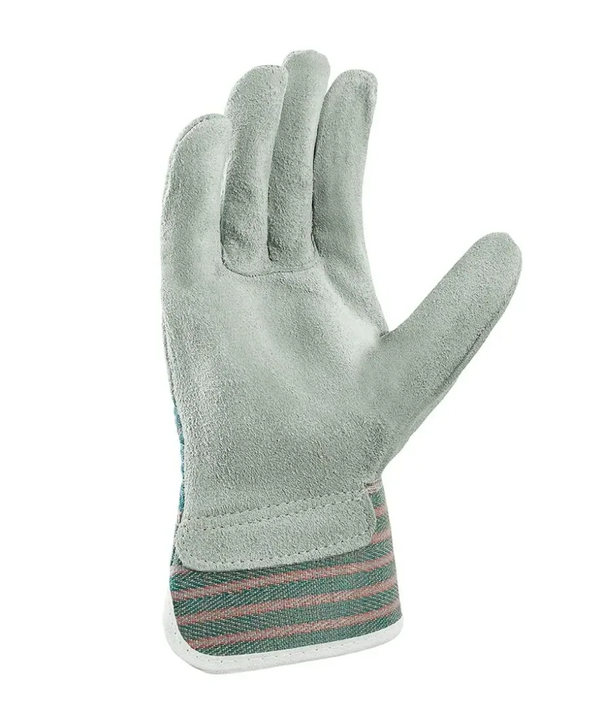 Rindkernspaltleder-Handschuh Taunus grün/ rot Gr. 10