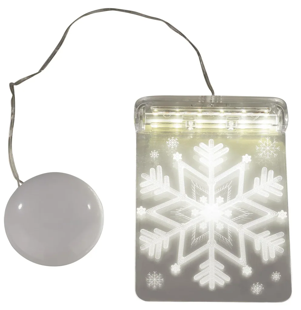 LED Fensterbild Schneeflocke mit Saugnapf