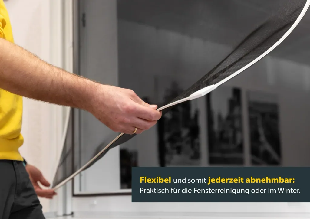 Fliegengitter-Magnetrahmen mit Fiberglasgewebe, Farbe weiß, 120 x 120 cm