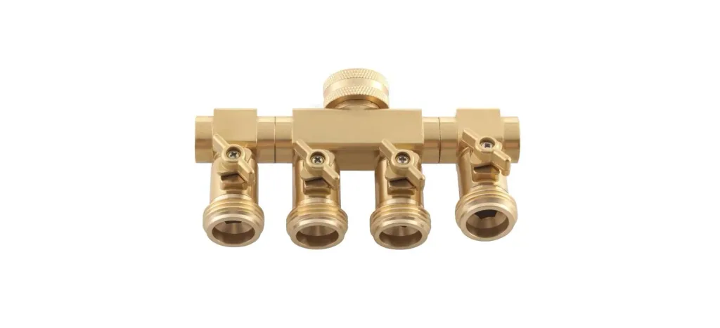 4 Wege Wasserverteiler - 4 Zapfstellen Außengewinde 3/4"