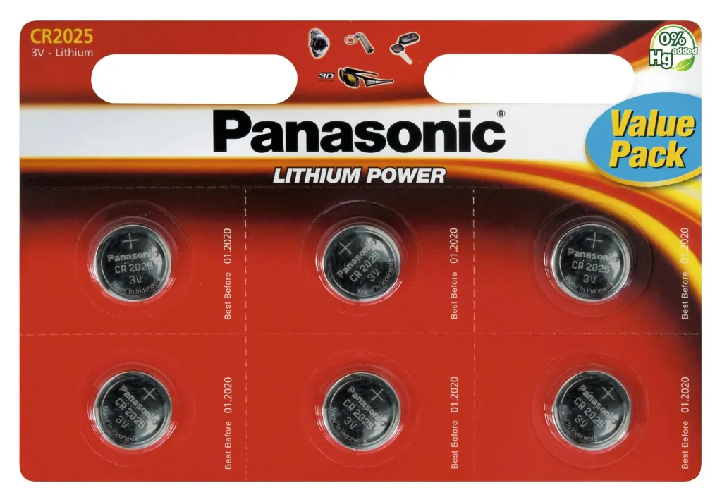 Lithium Knopfzellen CR2025 - 6 Stück