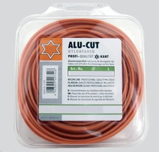 Alu Polyamidfaden (Nylonfaden) 2,4 mm - 15 m - 6 kant