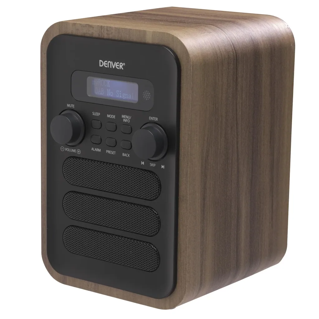 Radio mit elegantem Holz Design und Bluetooth Funktion, grau