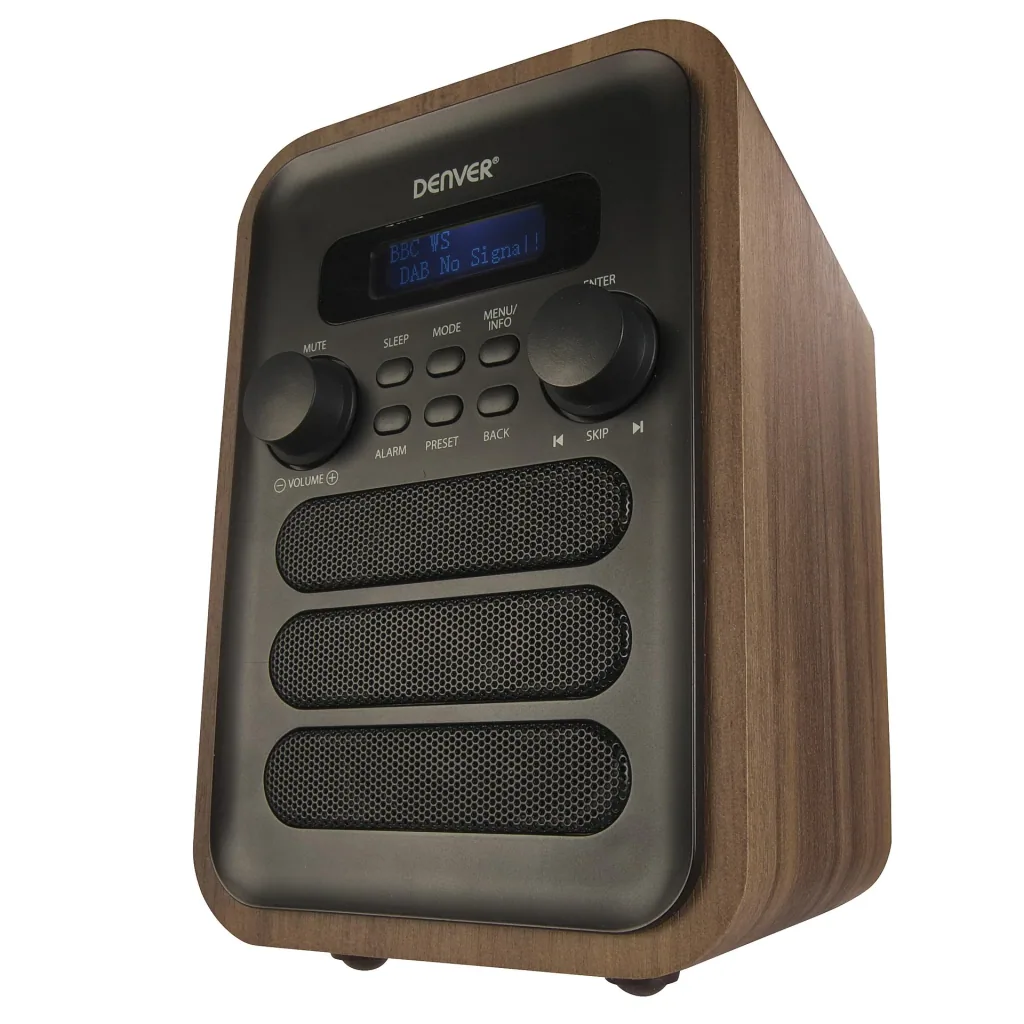 Radio mit elegantem Holz Design und Bluetooth Funktion, grau