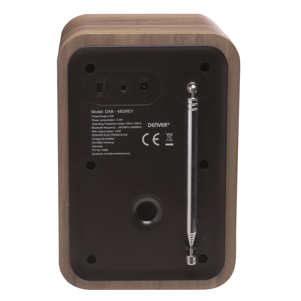 Radio mit elegantem Holz Design und Bluetooth Funktion, grau
