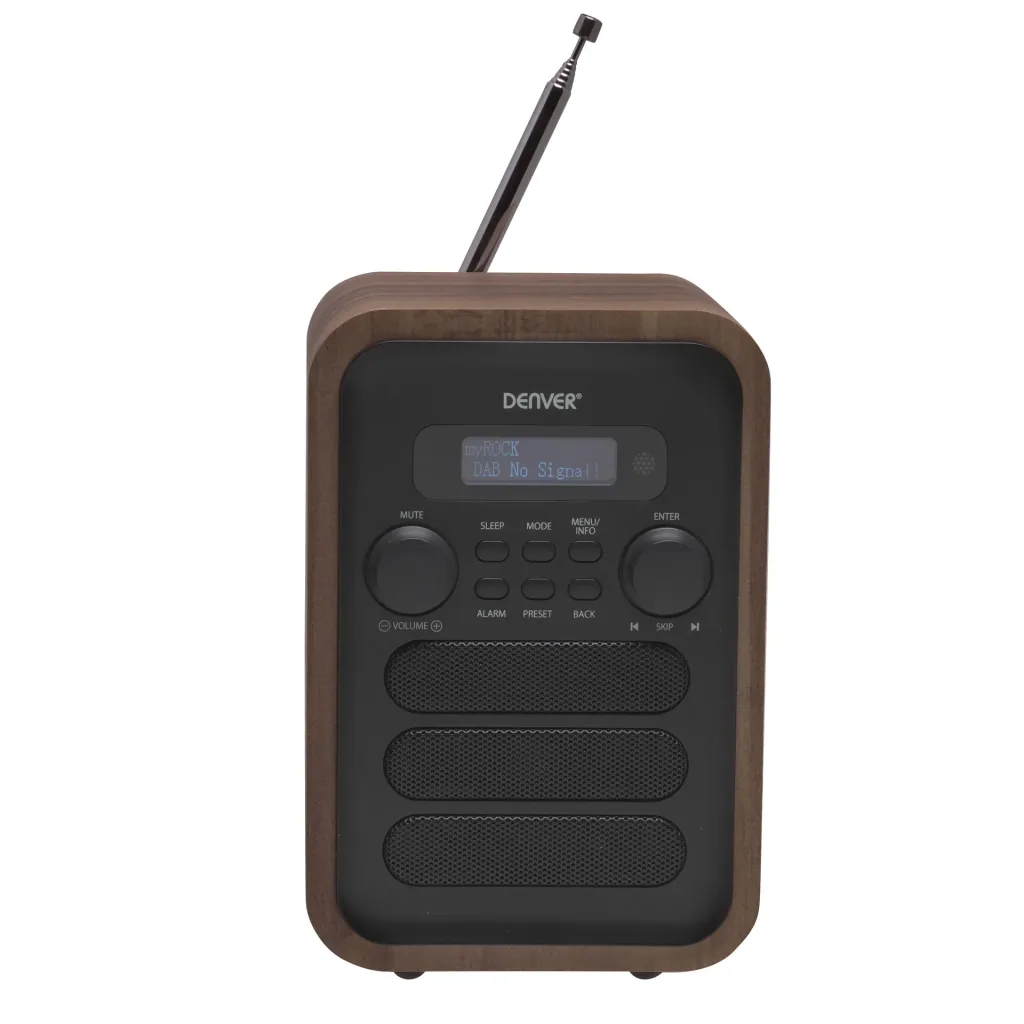 Radio mit elegantem Holz Design und Bluetooth Funktion, grau