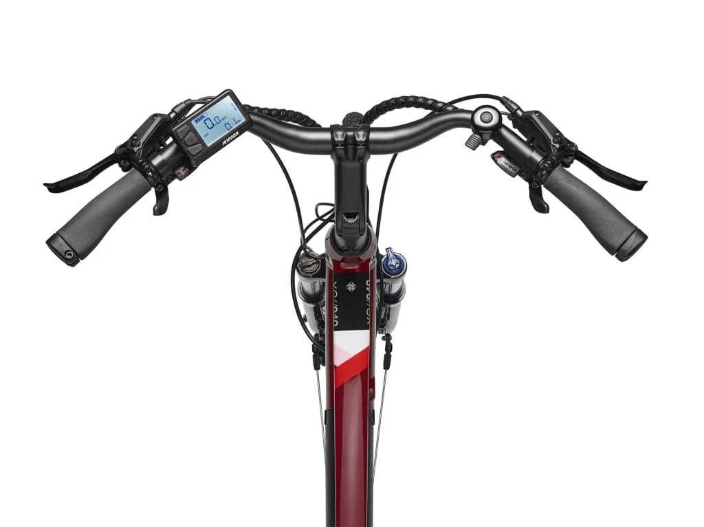 Damen Alu Trekking E-Bike, 28 Zoll, Rahmenhöhe 50 cm, 24-Gang Kettenschaltung, weinrot, XC940 Expedition,