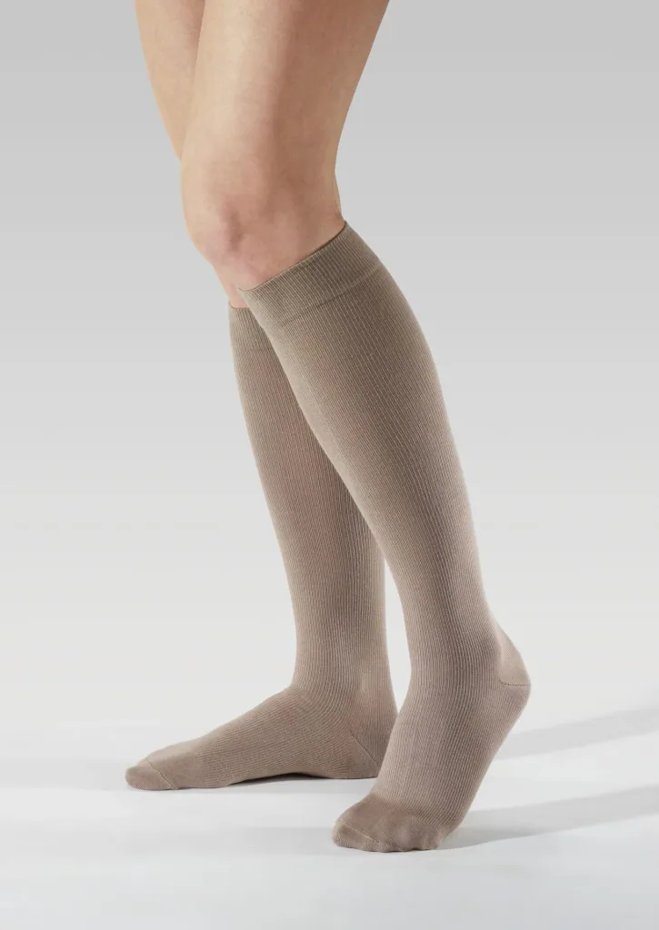 Stützstrümpfe, Baumwolle, 2 Paar, Größe M (39-41), Beige