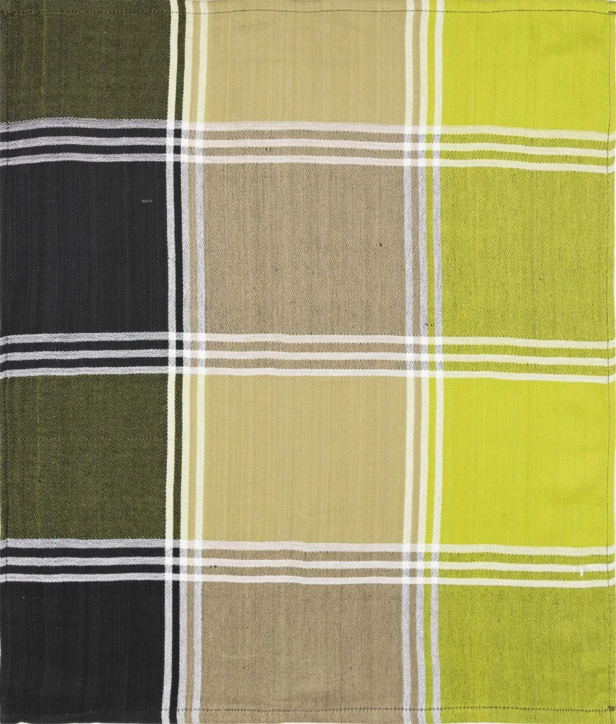 Geschirrtücher, Banderole, Grün-Sand-Schwarz kariert, 50 x 70 cm, 3er