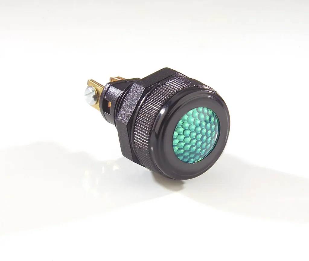 Warnleuchte, grün, 12 V/ 24 V - zum Einbau ins Armaturenbrett