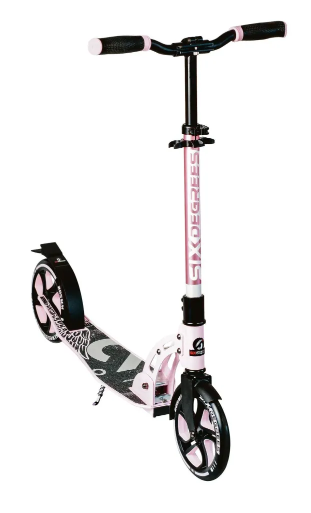 Aluminium Scooter mit Klappmechanismus, Ständer, 205 mm, ABEC 7, höhenverstellbar, pastell-pink