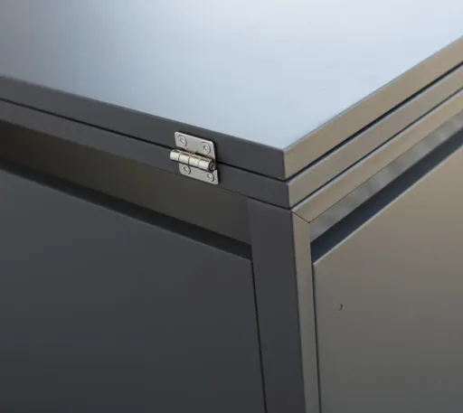 Westmann Mülltonnenbox Kubus für 4x 240 L, 264×80×116 cm, Anthrazit – pulverbeschichteter Stahl