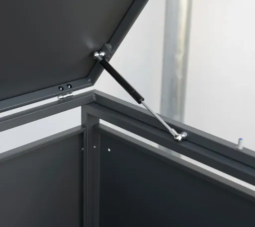 Westmann Mülltonnenbox Kubus für 4x 240 L, 264×80×116 cm, Anthrazit – pulverbeschichteter Stahl