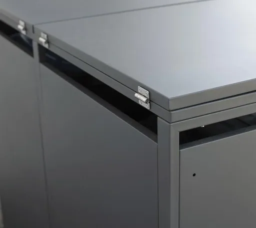 Westmann Mülltonnenbox Kubus für 4x 240 L, 264×80×116 cm, Anthrazit – pulverbeschichteter Stahl