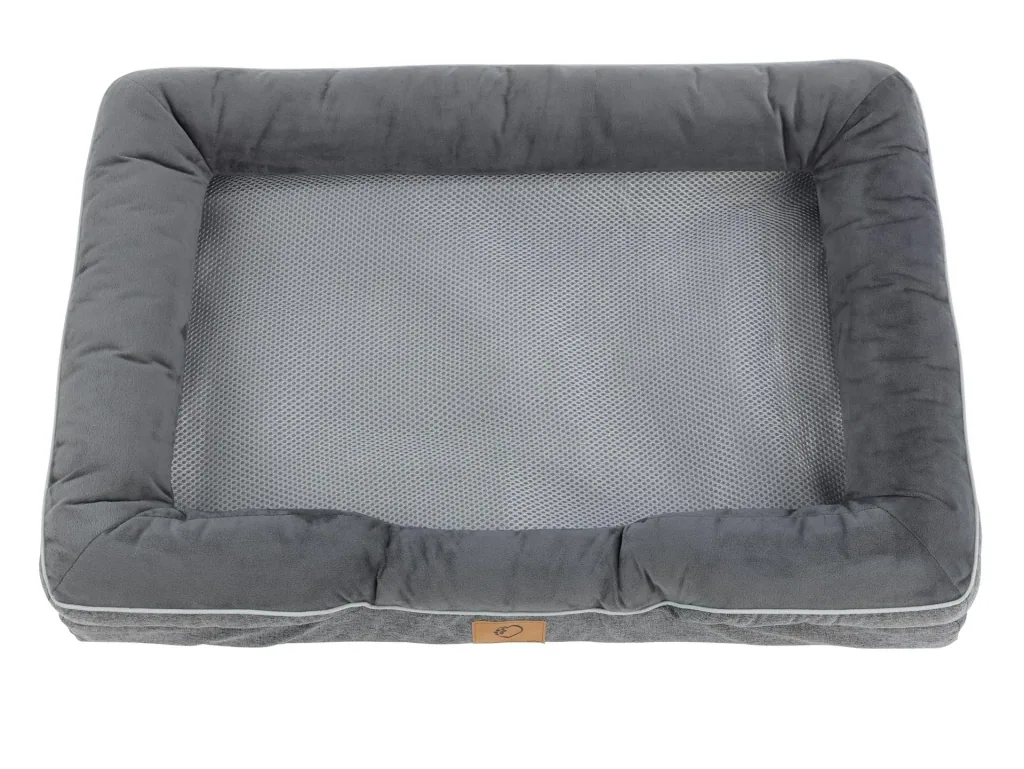 Orthopädisches Hundebett, Grau, Größe L, 100 x 70 x 16 cm