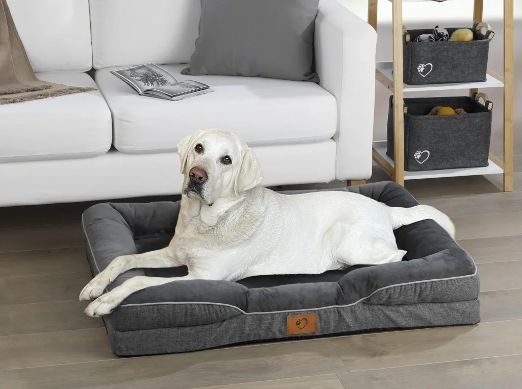 Orthopädisches Hundebett, Grau, Größe L, 100 x 70 x 16 cm