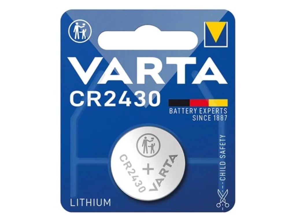 Lithium-Knopfzellenbatterie CR2430, 3 V, 280 mAh, 1 Stück