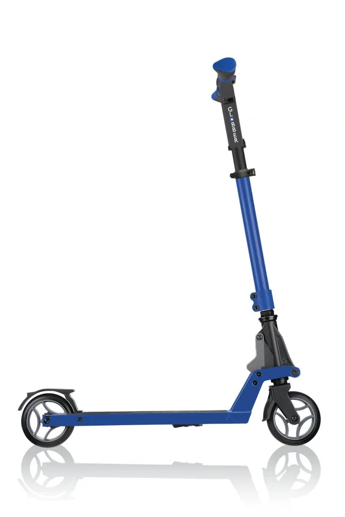 ONE K 125 Tretroller, 125 mm extra breit, ABEC 7, höhenverstellbar, Klappmechanismus, blau
