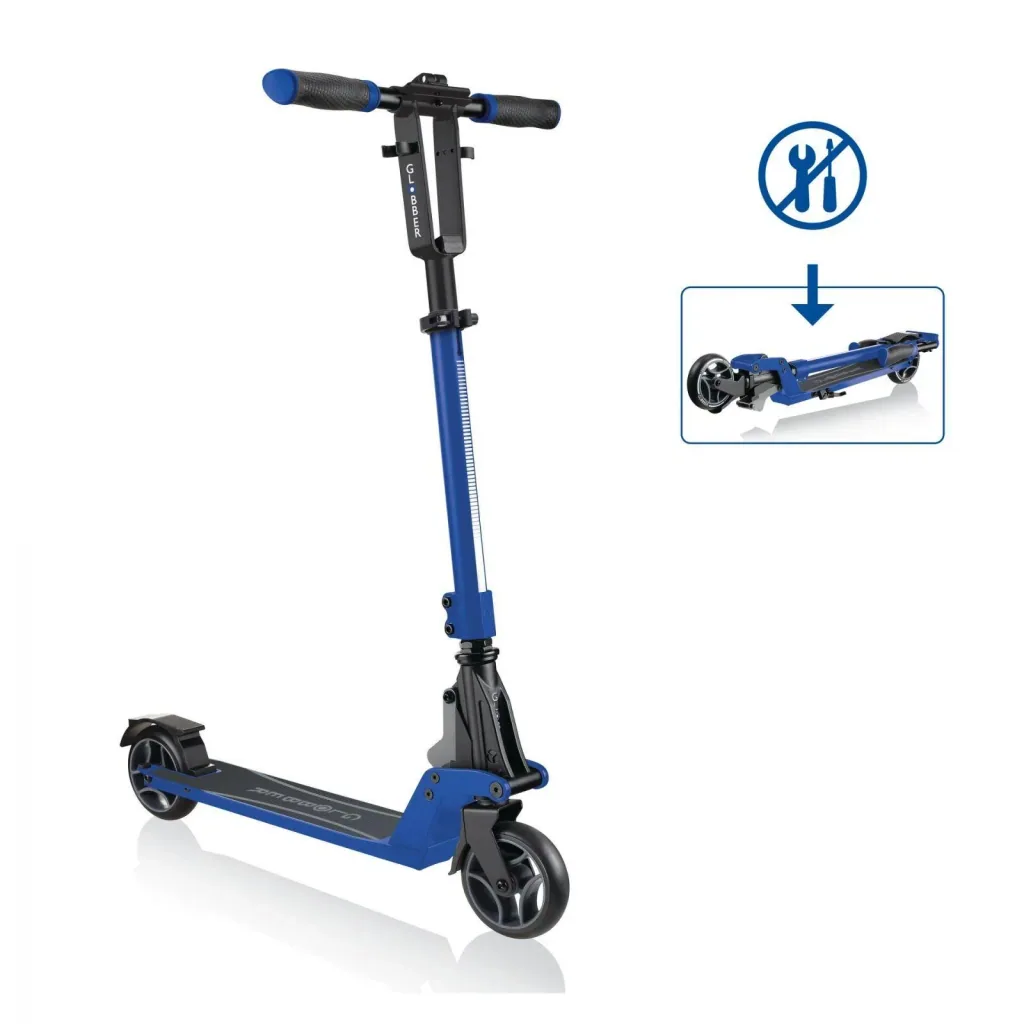 ONE K 125 Tretroller, 125 mm extra breit, ABEC 7, höhenverstellbar, Klappmechanismus, blau