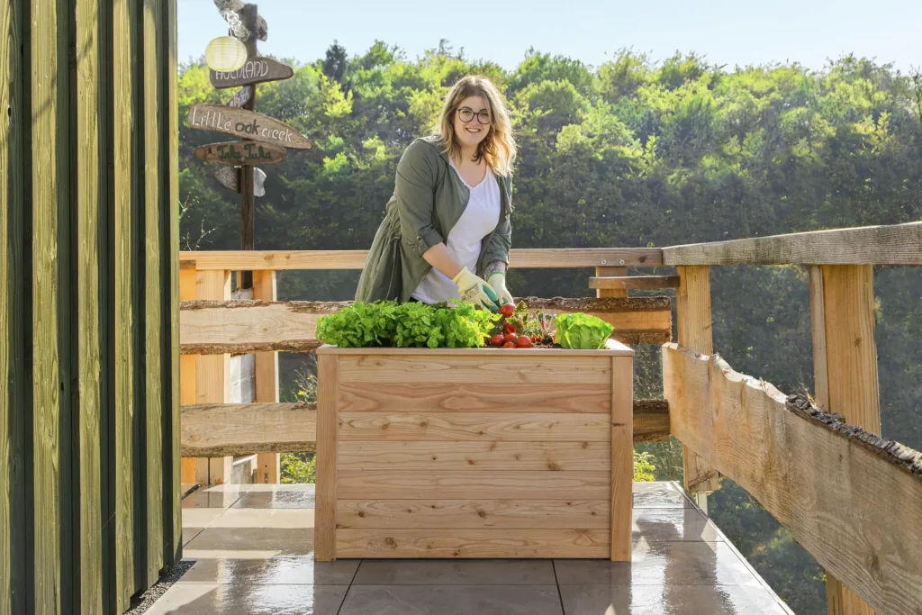 Westmann Hochbeet Klassik 100, 100×65×66 cm, Natur – FSC-Lärchenholz, rückenschonend