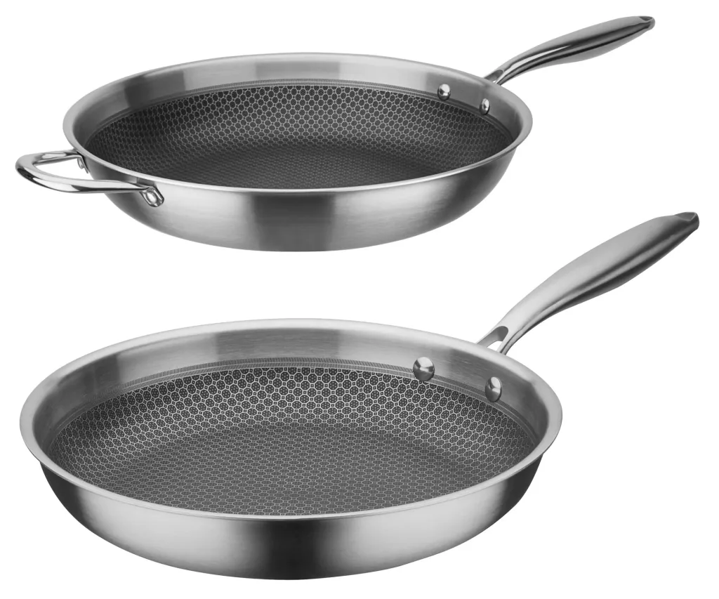 TriPly 20 cm Edelstahl-Bratpfanne – kratzfeste Wabenstruktur! Antihaft!