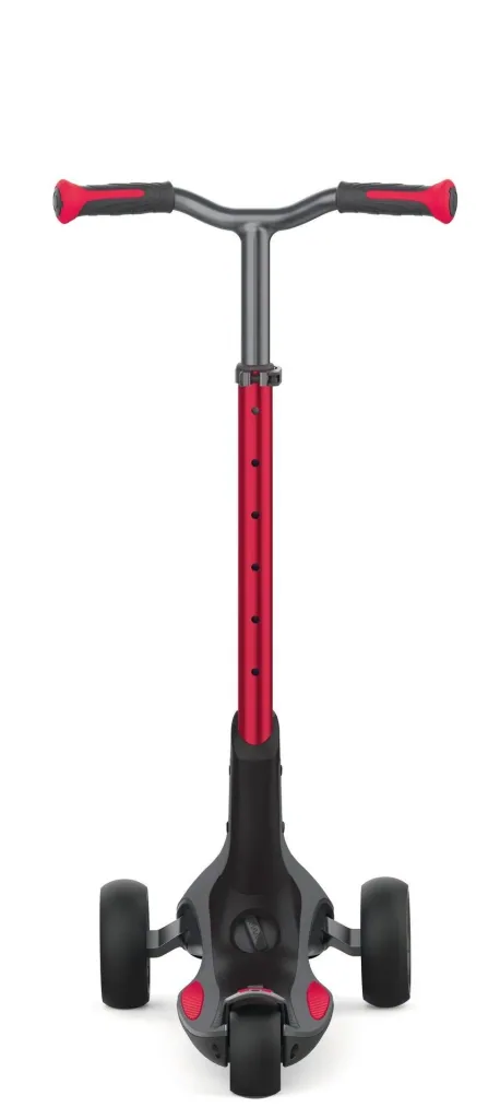 ULTIMUM   Tretroller Kinder Erwachsene, 125/90 mm extra breit, ABEC 7, 3-rädrig, höhenverstellbar, rot