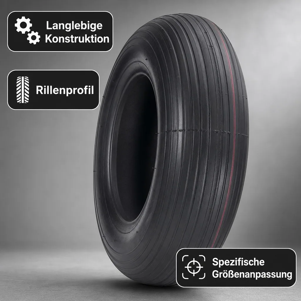 Lufträder-Ersatzdecke 400 x 100 mm (4.80/4.00-8) mit Rillenprofil