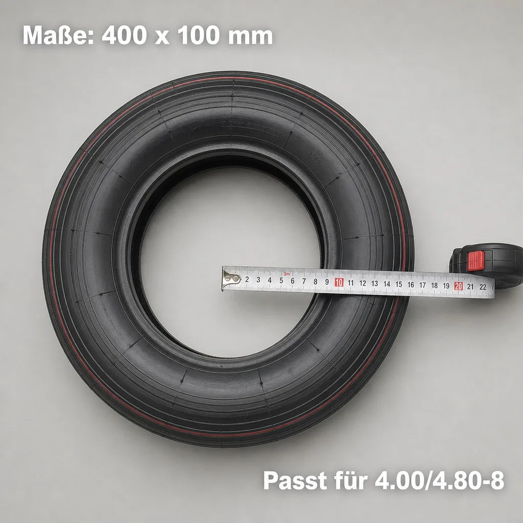 Lufträder-Ersatzdecke 400 x 100 mm (4.80/4.00-8) mit Rillenprofil