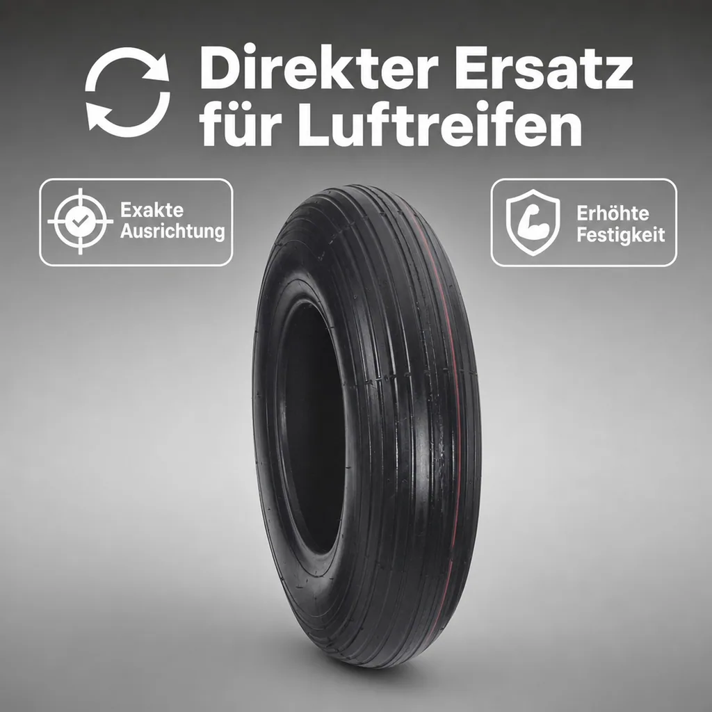 Lufträder-Ersatzdecke 400 x 100 mm (4.80/4.00-8) mit Rillenprofil