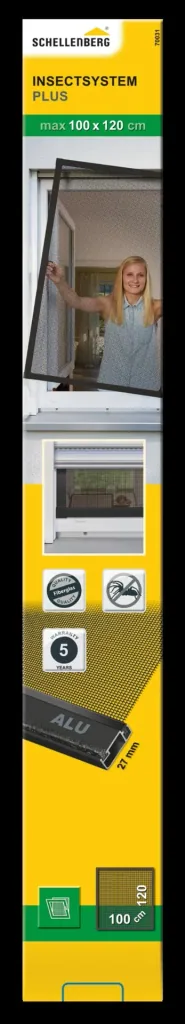 Insektenschutzfenster PLUS mit Alurahmen, Farbe anthrazit, 100 x 120 cm