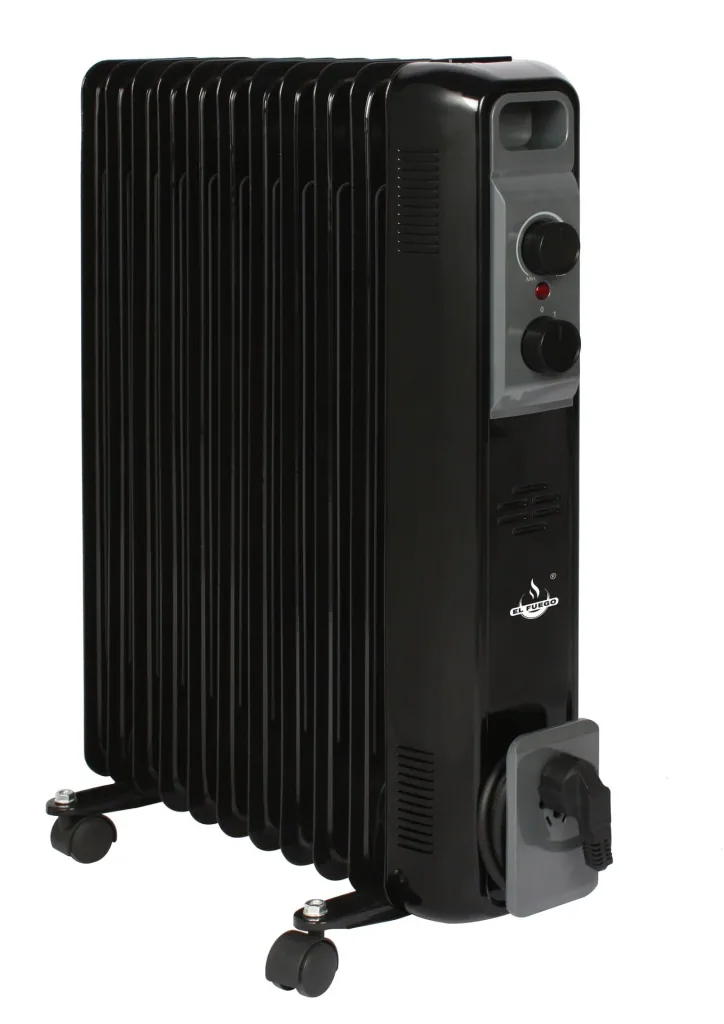 Mobiler Ölradiator, schwarz, 11 Rippen