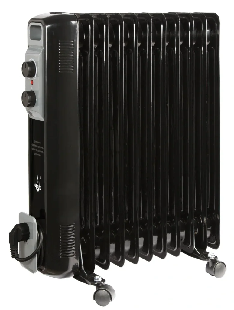 Mobiler Ölradiator, schwarz, 11 Rippen