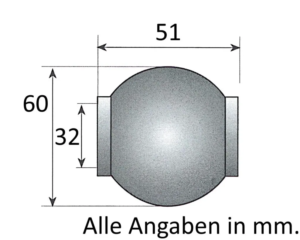Oberlenkerkugel, Kat. 3 für Fanghaken Kat. 2