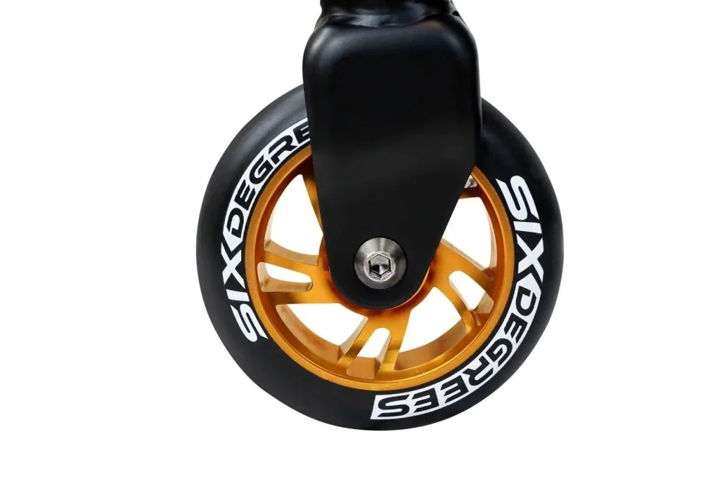 Stuntscooter mit verstärktem Wing-Lenker, HIC Compression, 100 mm, ABEC 9, 360° Lenkung, schwarz-kupferbraun