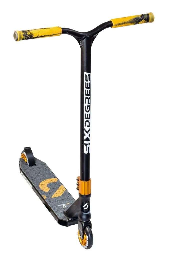Stuntscooter mit verstärktem Wing-Lenker, HIC Compression, 100 mm, ABEC 9, 360° Lenkung, schwarz-kupferbraun