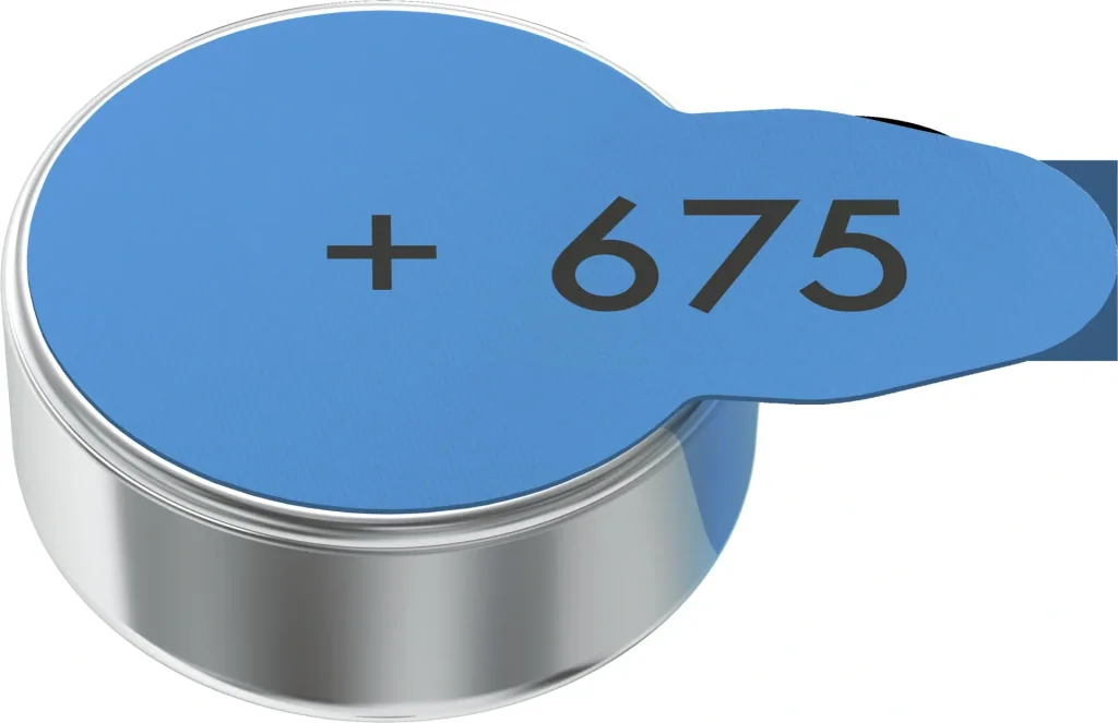 Batterien für Hörgeräte Zink-Luft 675 (PR44), 6er Set - BLAU