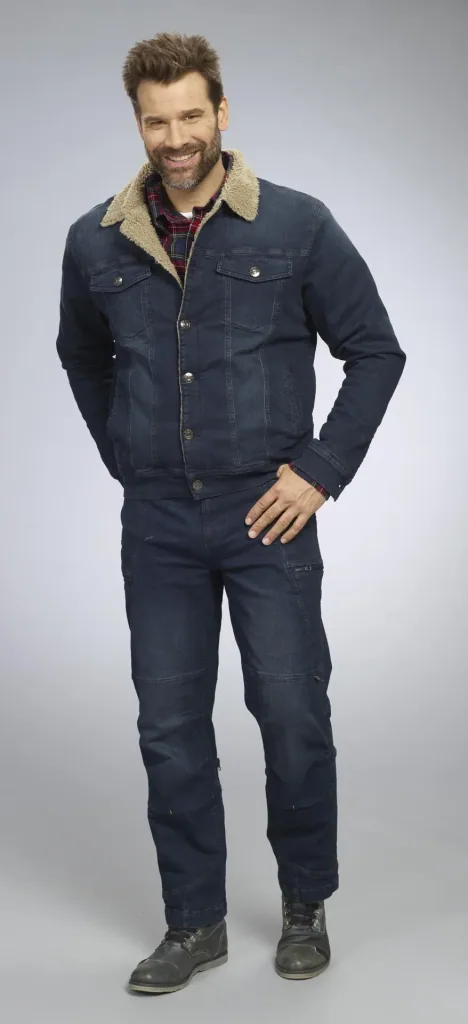 Jeansjacke mit Teddyfutter, Farbe jeanblau, Gr.M