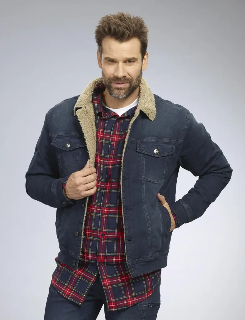 Jeansjacke mit Teddyfutter, Farbe jeanblau, Gr.M