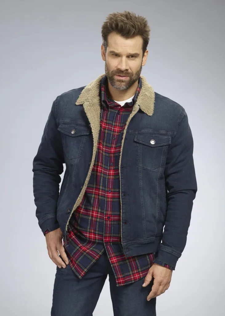 Jeansjacke mit Teddyfutter, Farbe jeanblau, Gr.M
