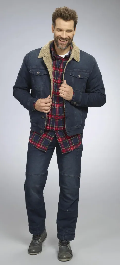 Jeansjacke mit Teddyfutter, Farbe jeanblau, Gr.M