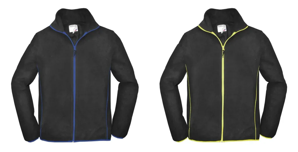 Fleecejacke in leichter Qualität, Farbe schwarz/limette, Gr.XL