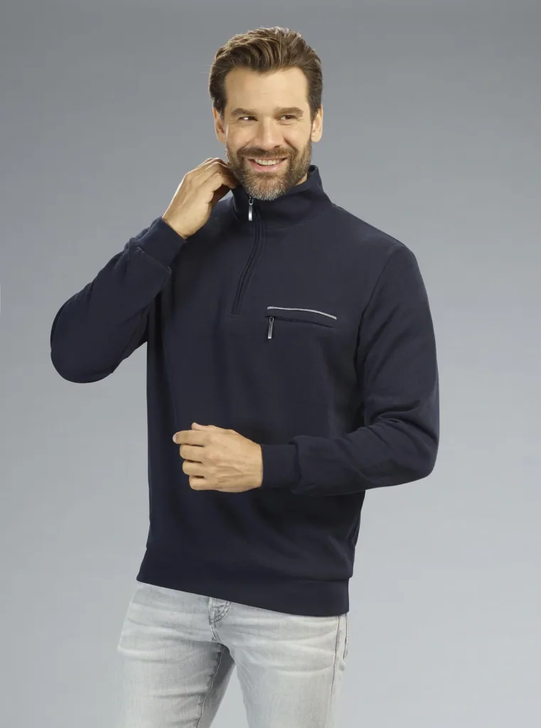 Sweatshirt mit Reißverschluß, Farbe marine, Gr.M