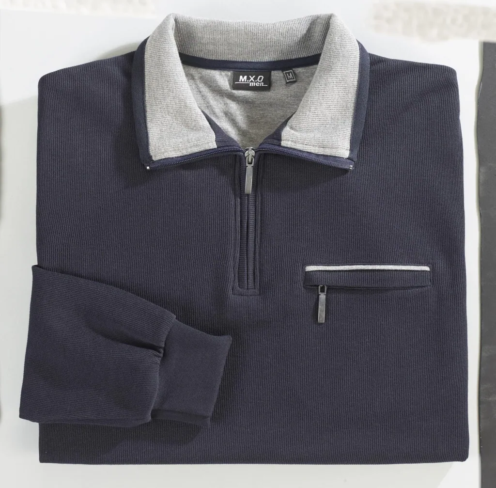 Sweatshirt mit Reißverschluß, Farbe marine, Gr.M