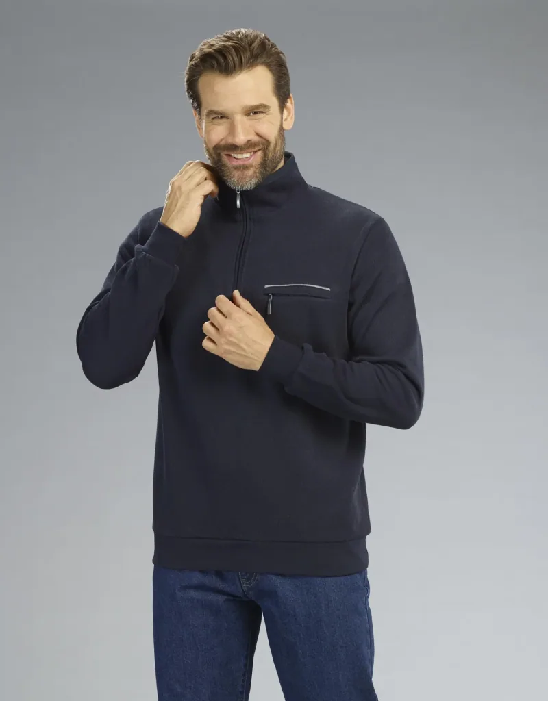 Sweatshirt mit Reißverschluß, Farbe marine, Gr.M