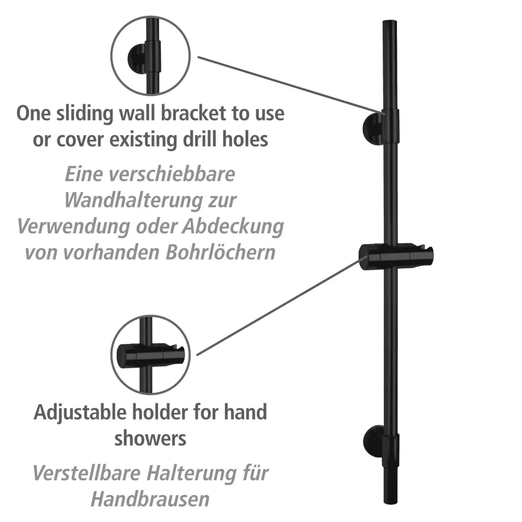 Duschstange Basic Schwarz, 66 cm