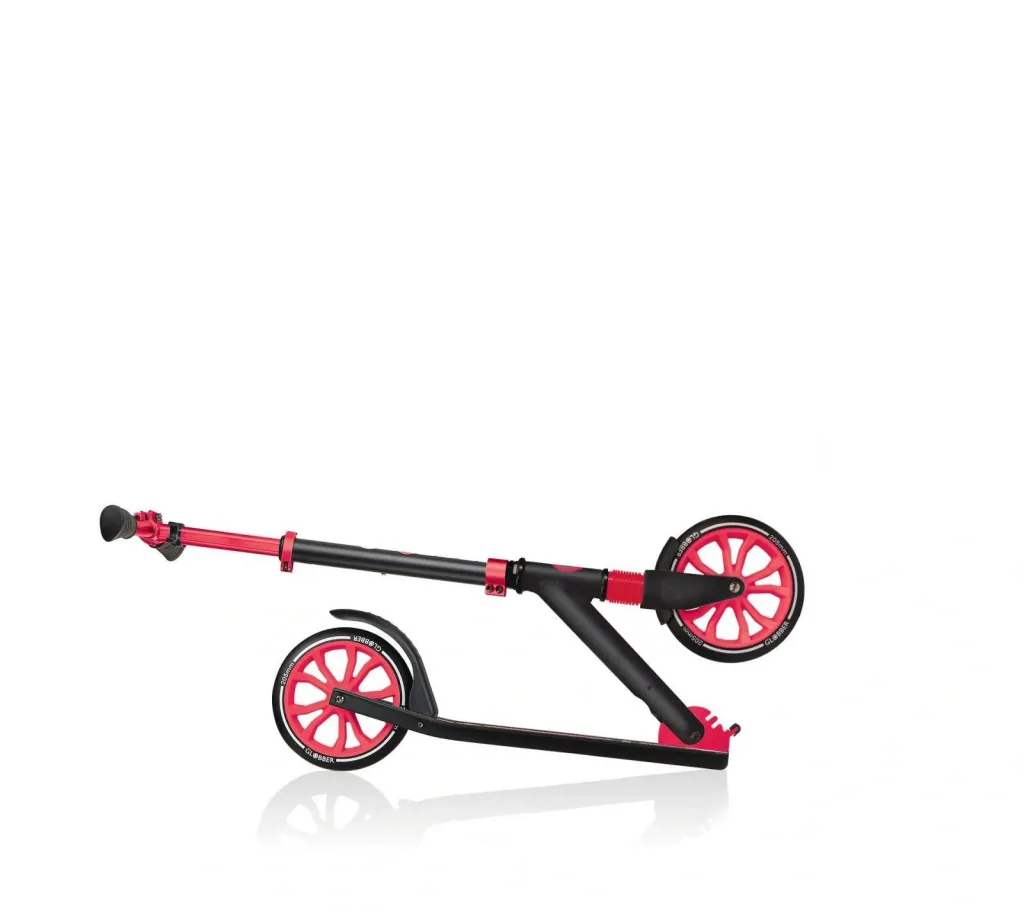 NL 205 Tretroller, 205 mm, ABEC 7, höhenverstellbar, Frontfederung, Klappmechanismus, schwarz-rot