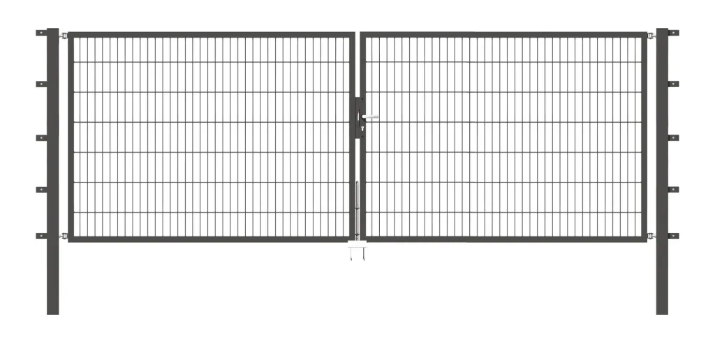 Doppeltor Flexo mit Zubehör, anthrazit, Breite 400 cm, Höhe 140 cm, PF: 8 x 8 cm