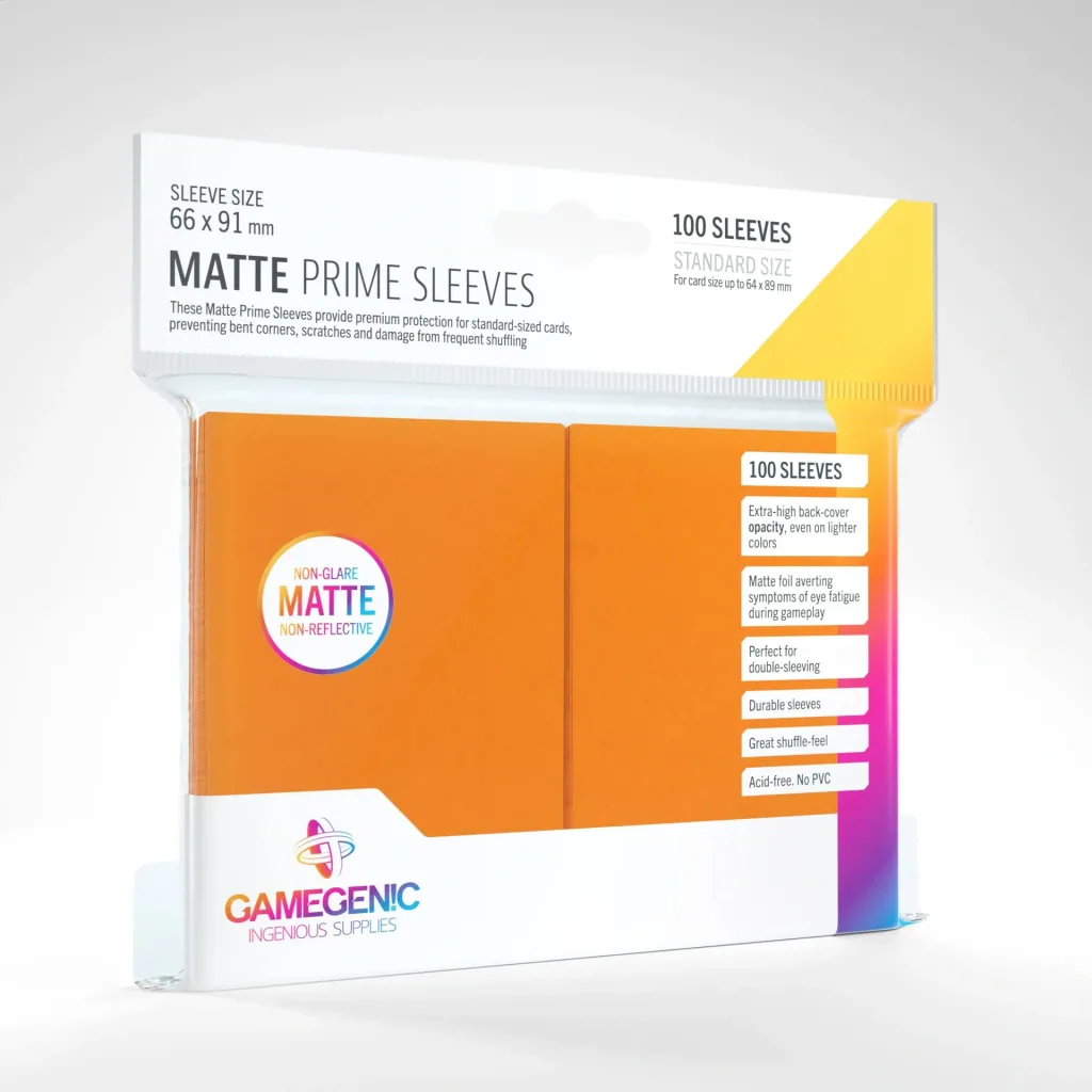 Matte Prime Sleeves Orange - 100 Stück Kartenhüllen 66 x 91 mm